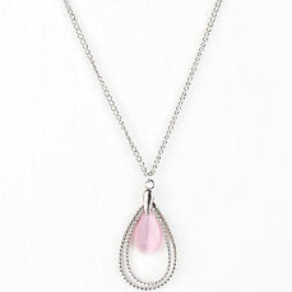 Teardrop Tranquility Pink Necklace - Picture 2 of 3
